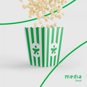 Embalagem Pipoca (Personalizada) Papel Supremo 300g Pequena ou Grande 4x0 ou 4x4 cores (Frente e verso Colorido) Sem Verniz Corte Especial Personalizado