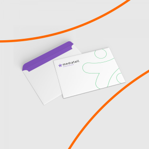 Envelope Carta Pequeno Papel Offset 90g 16x11,3 cm 4x0 (Frente colorido)  Corte e Vinco 